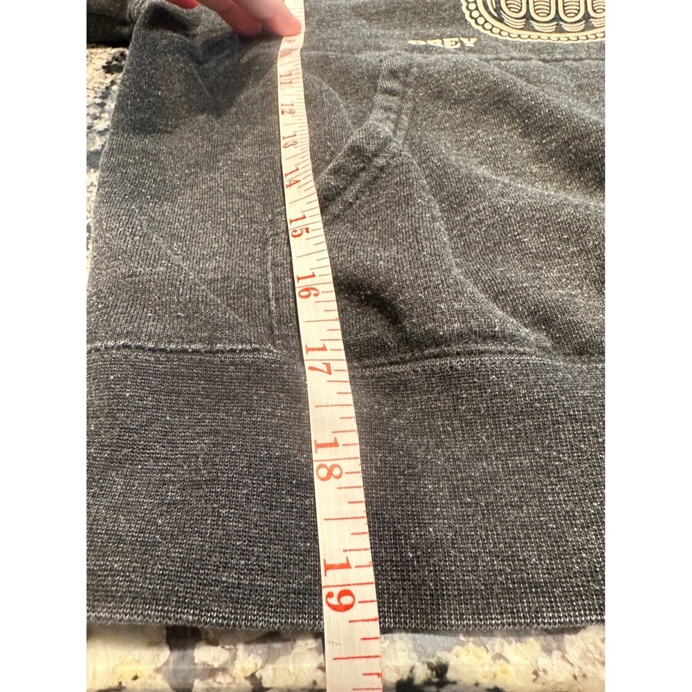 Obey Womens Sugar Skull Hoodie Charcoal Gray Heather Graphic Sweatshirt Small - Picture 7 of 7